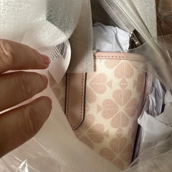 Kate Spade Pink Signature Small Tote Bag VEGAN - Picture 3 of 14